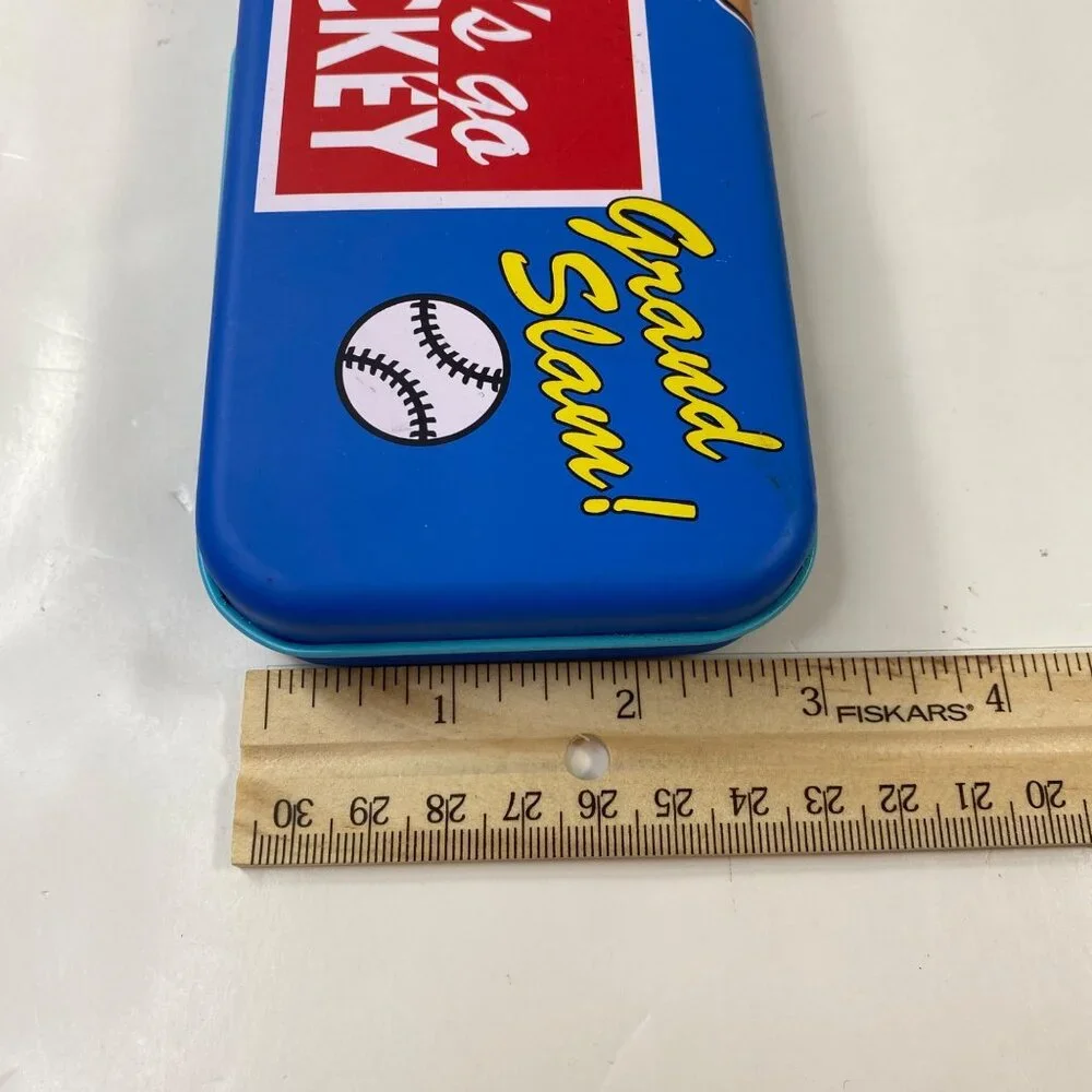 Disney Mickey Mouse Baseball Pencil Case  Let's Go Mickey Metal Tin Flip-Open